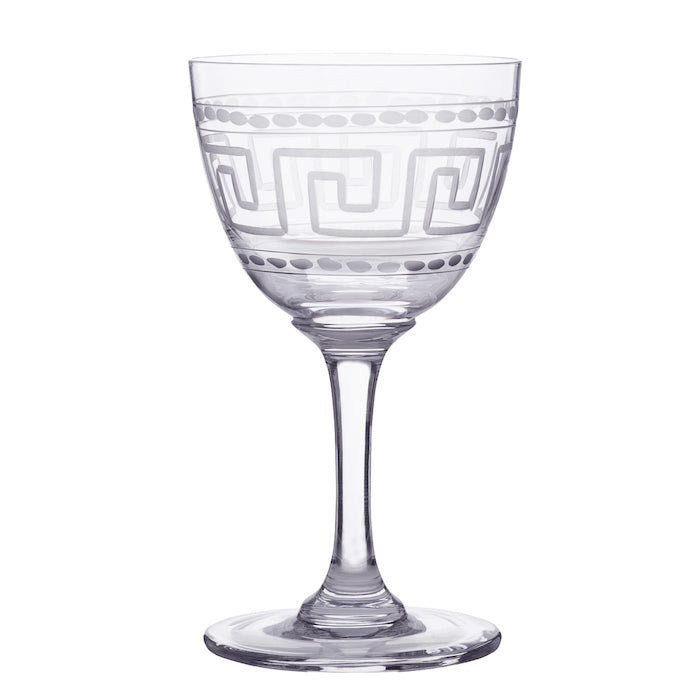 Set of 6 'Greek Key' Liqueur Glasses