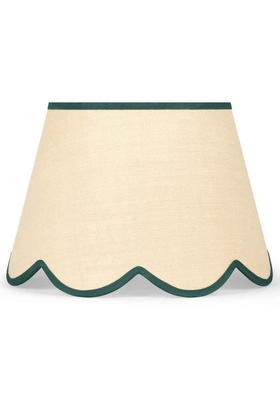 Jute Scallop Lampshade with a  Green Trim | Casa byJJ