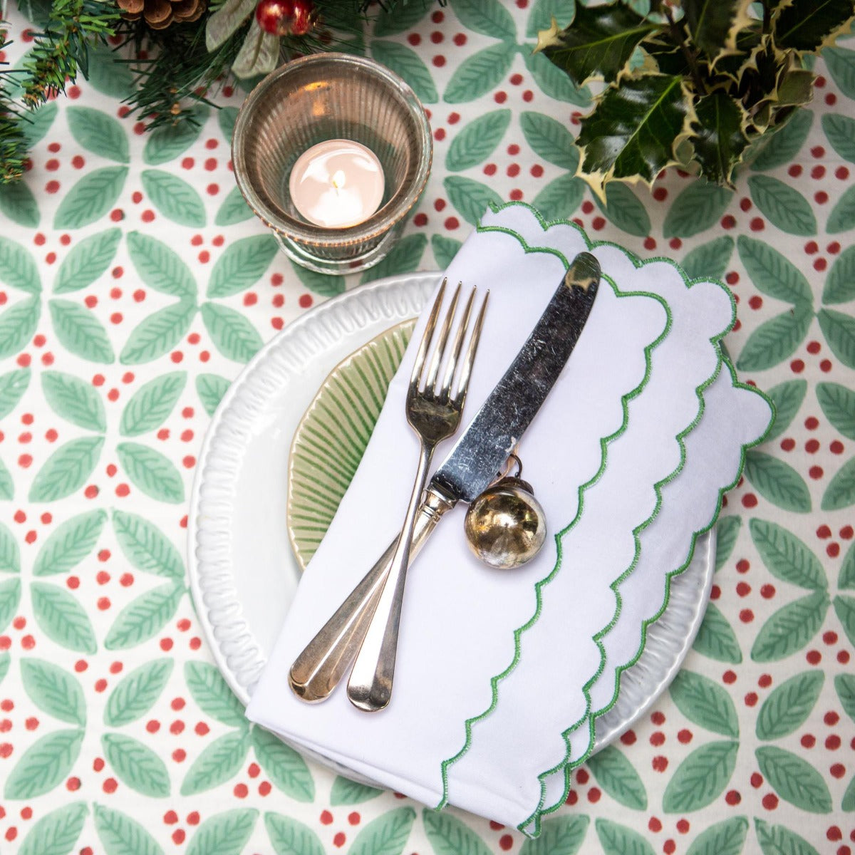 Green Scallop Napkin