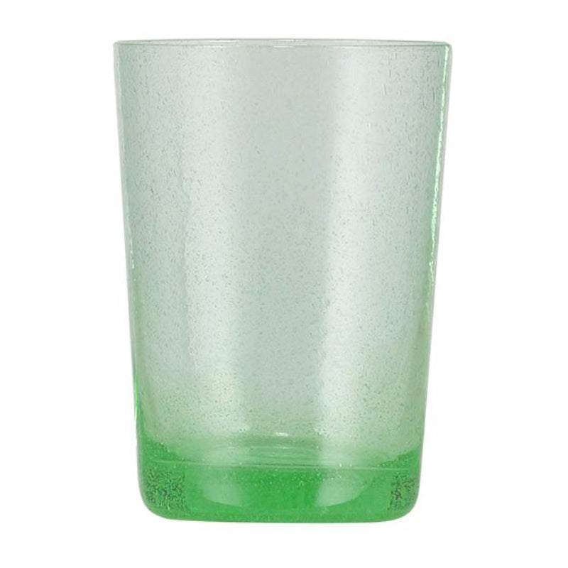 Handmade Hand Blown Bubble Glass Unique Tumbler Cup Malachite Green