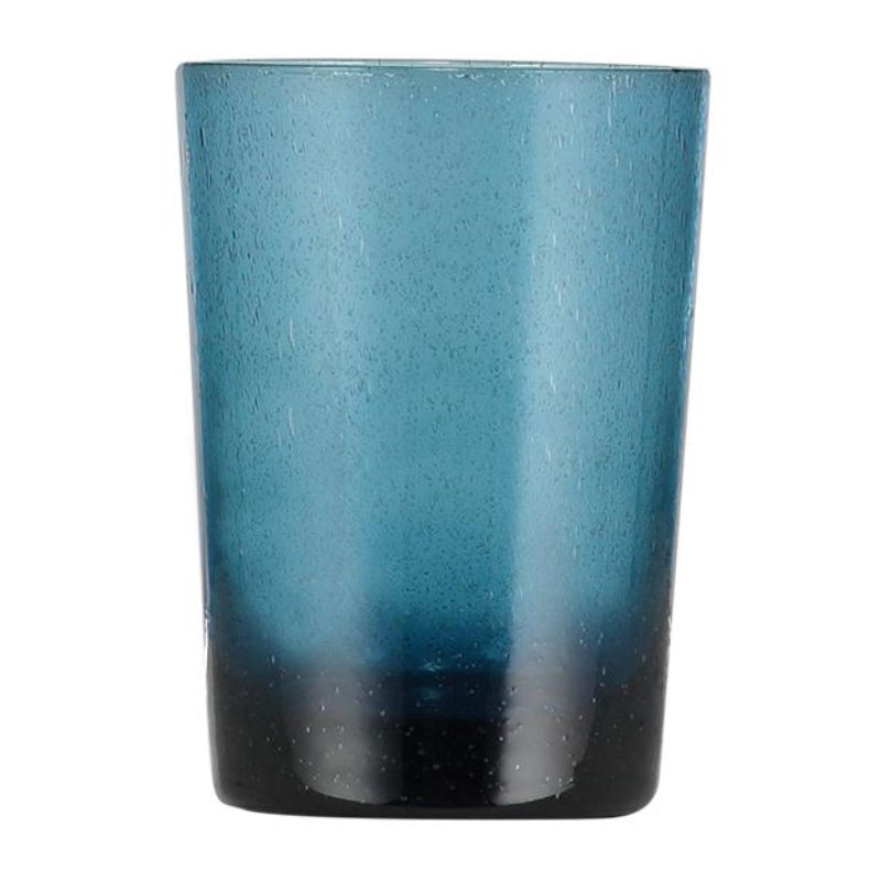 Handmade Hand Blown Bubble Glass Unique Tumbler Cup Mineral Blue 