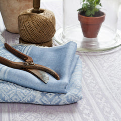 Traditional Hand Woven Hungarian Style Tablecloth in Sky Blue