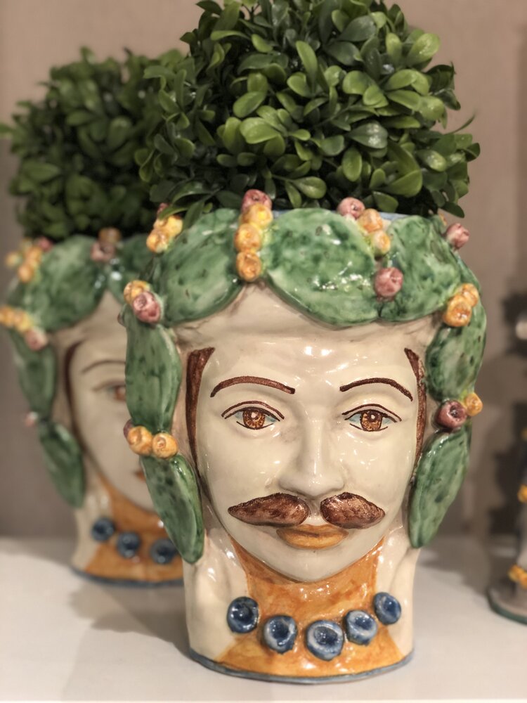 Prickly Man' Sicilian Head Vase