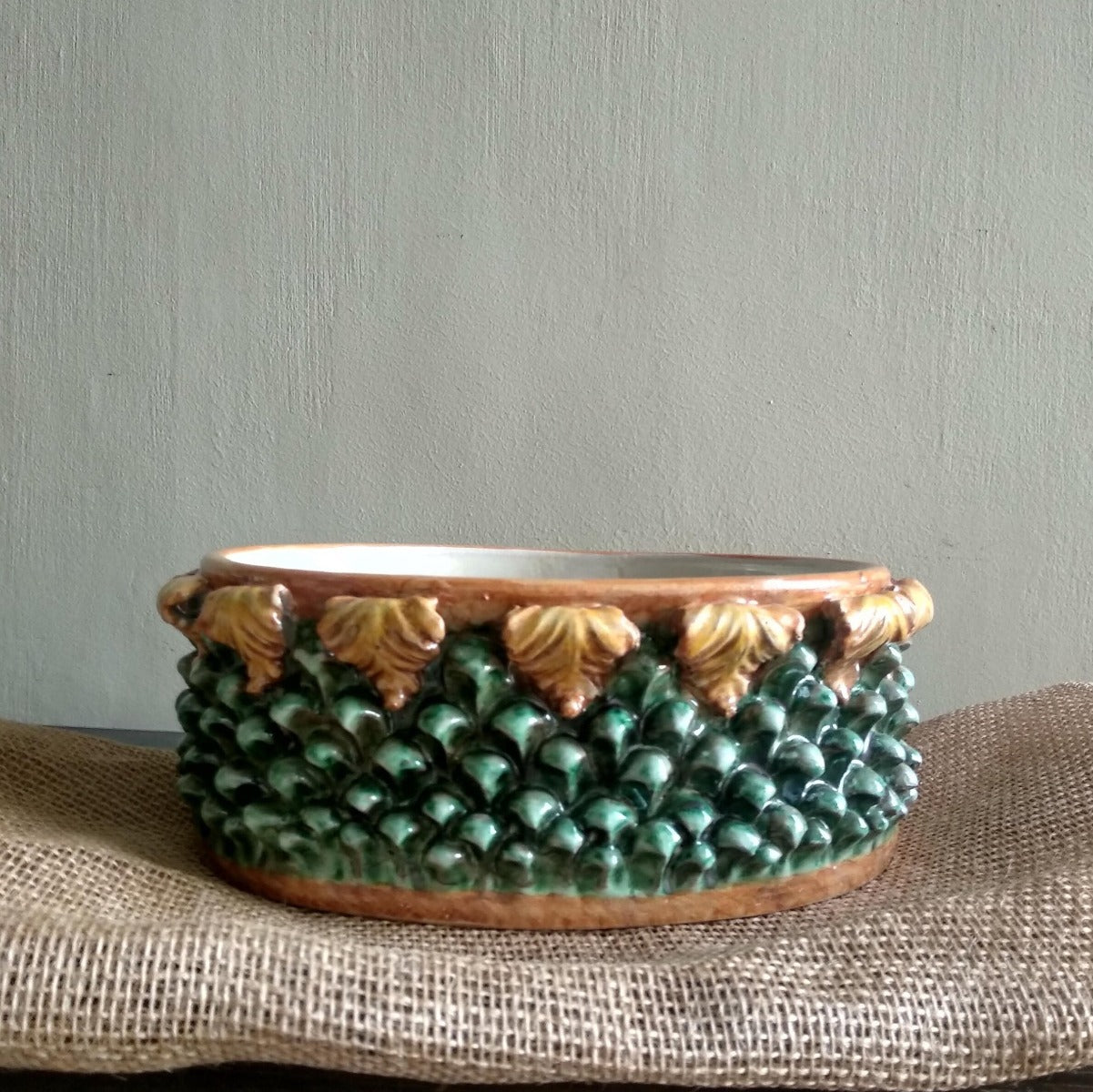 Handmade Sicilian Ceramic 'Pinolo' Pinecone Bowl