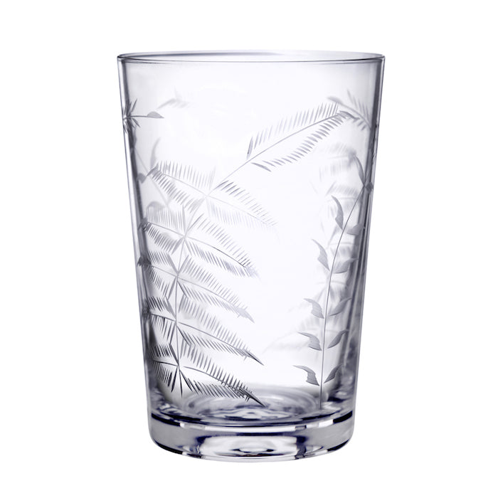 Set of 6 Crystal Tumblers with Fern Design
