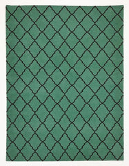 Fez Rug in Emerald and black