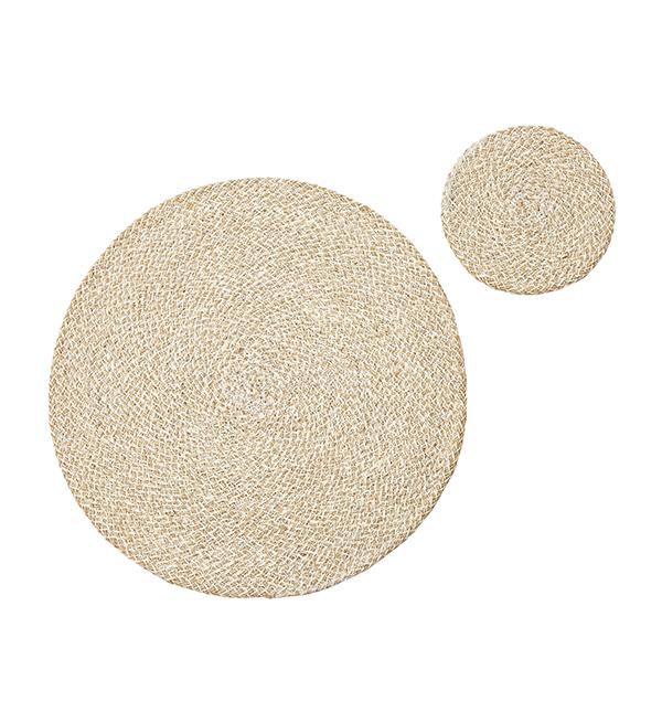 Jute Coasters Pearl White Natural Fibre Dining Tableware