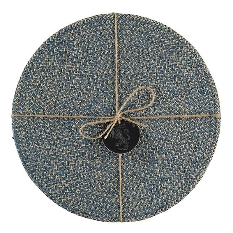 Jute Placemats Cornflower Blue Fibre Dining Serving Mats Tableware