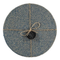 Jute Placemats Cornflower Blue Fibre Dining Serving Mats Tableware