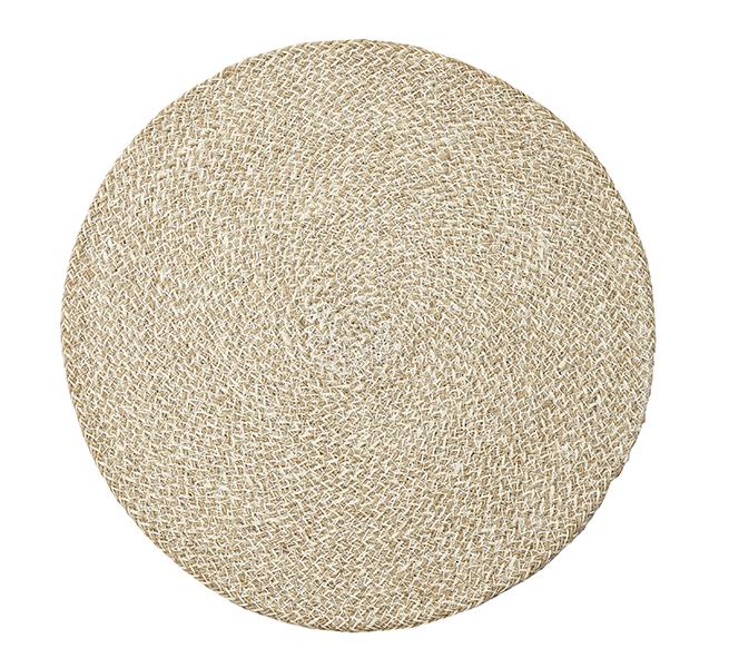 Jute Placemats Pearl White Fibre Dining Serving Mats Tableware