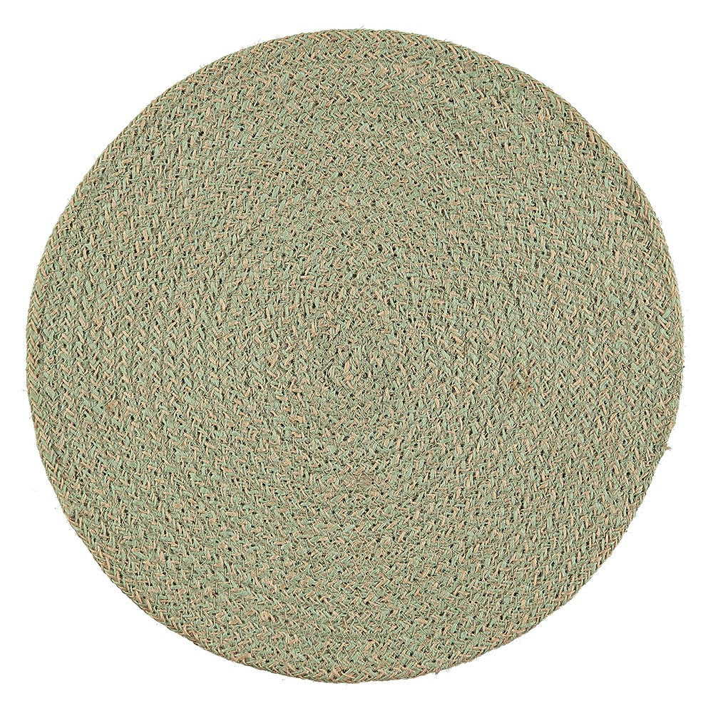 Set of 4 Handwoven Jute Placemats in Limpid Green