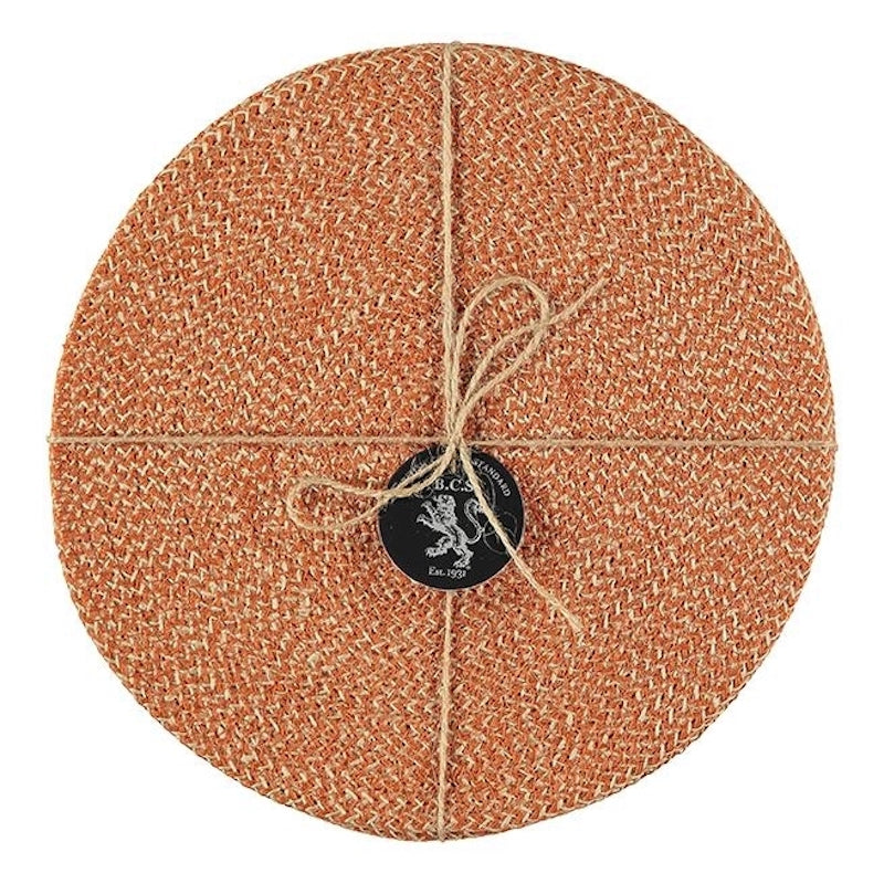 Jute Placemats Tangerine Orange Fibre Dining Serving Mats Tableware