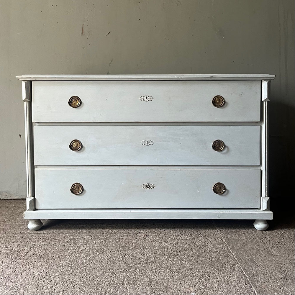  Antique Painted Chest In Neo-Classical Style Cream Grey