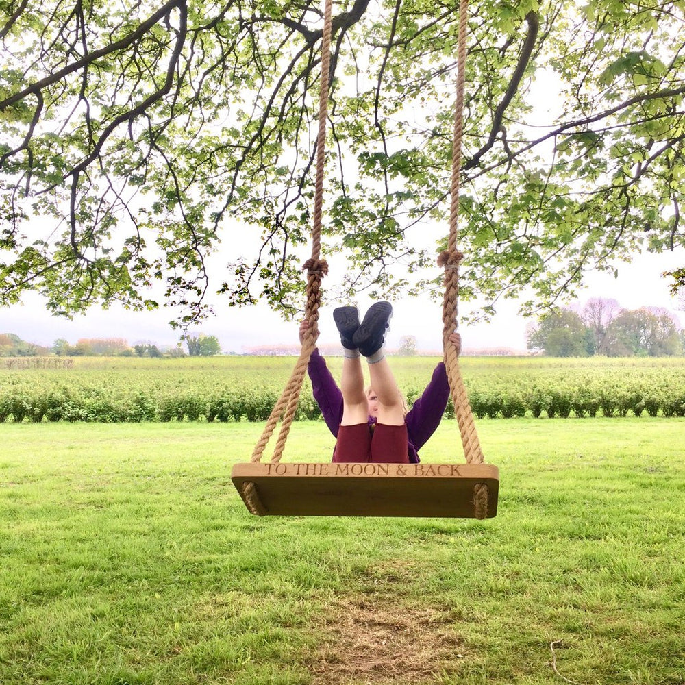 Solid Oak Personalised Large Swing | Oak & Rope Company