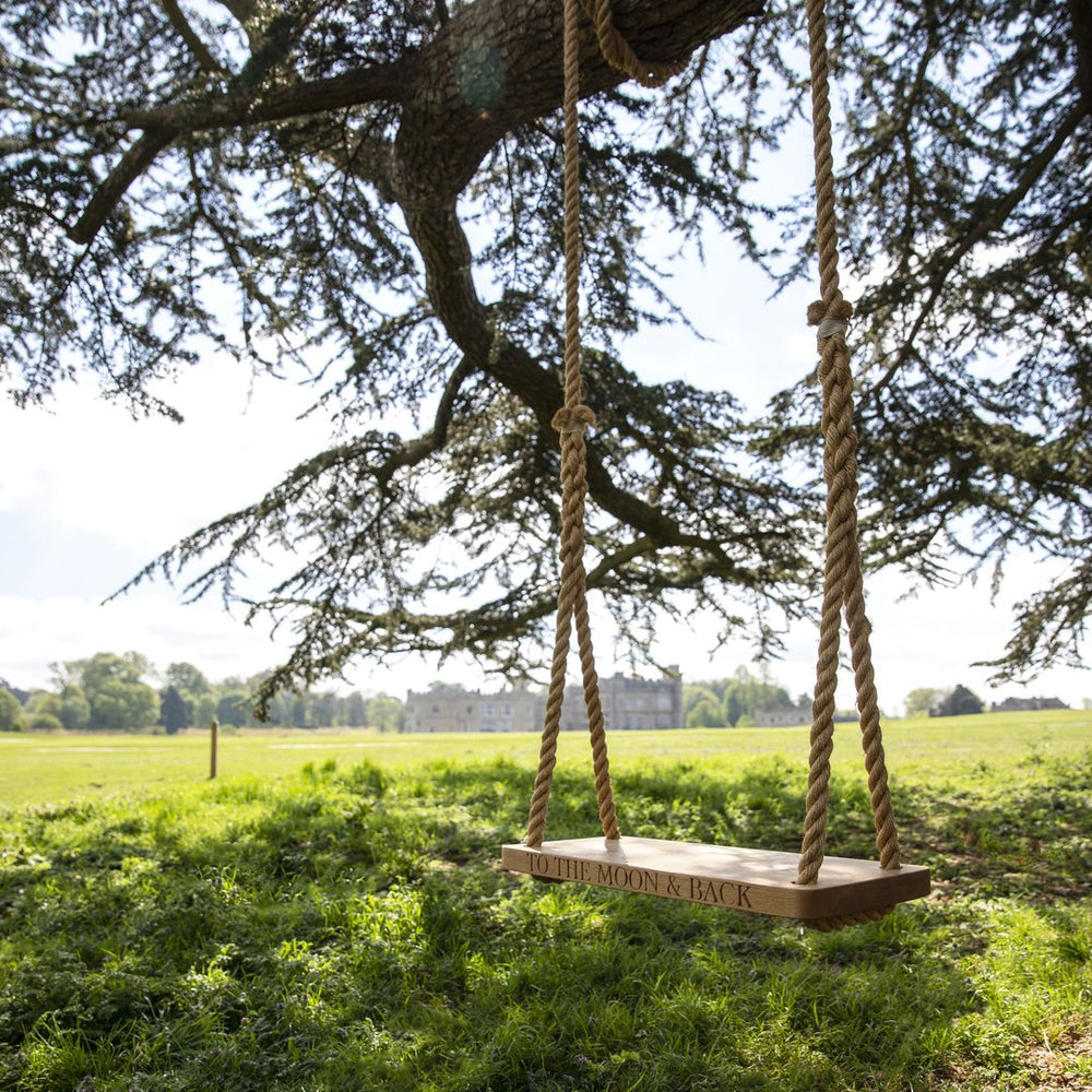 Solid Oak Personalised Large Swing | Oak & Rope Company