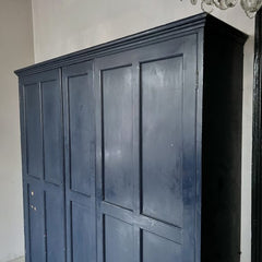 Large Antique Housekeeper's Cupboard Painted in Dark Blue