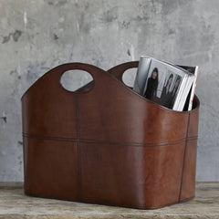 Leather Curved Storage Basket | Life of Riley 