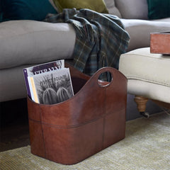 Leather Curved Storage Basket | Life of Riley 