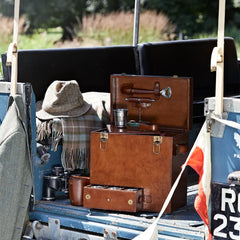Leather Drinks Chest with Tools, Ice Bucket & Cups | Life of Riley 
