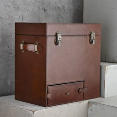 Leather Drinks Chest with Tools, Ice Bucket & Cups | Life of Riley 