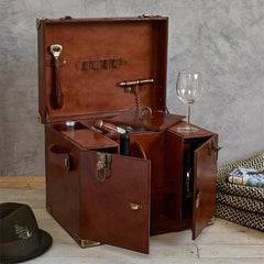 Leather Drinks Chest with Tools & Ice Bucket | Life of Riley 