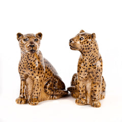 Leopard Sale and Pepper Shakers Quail Ceramics