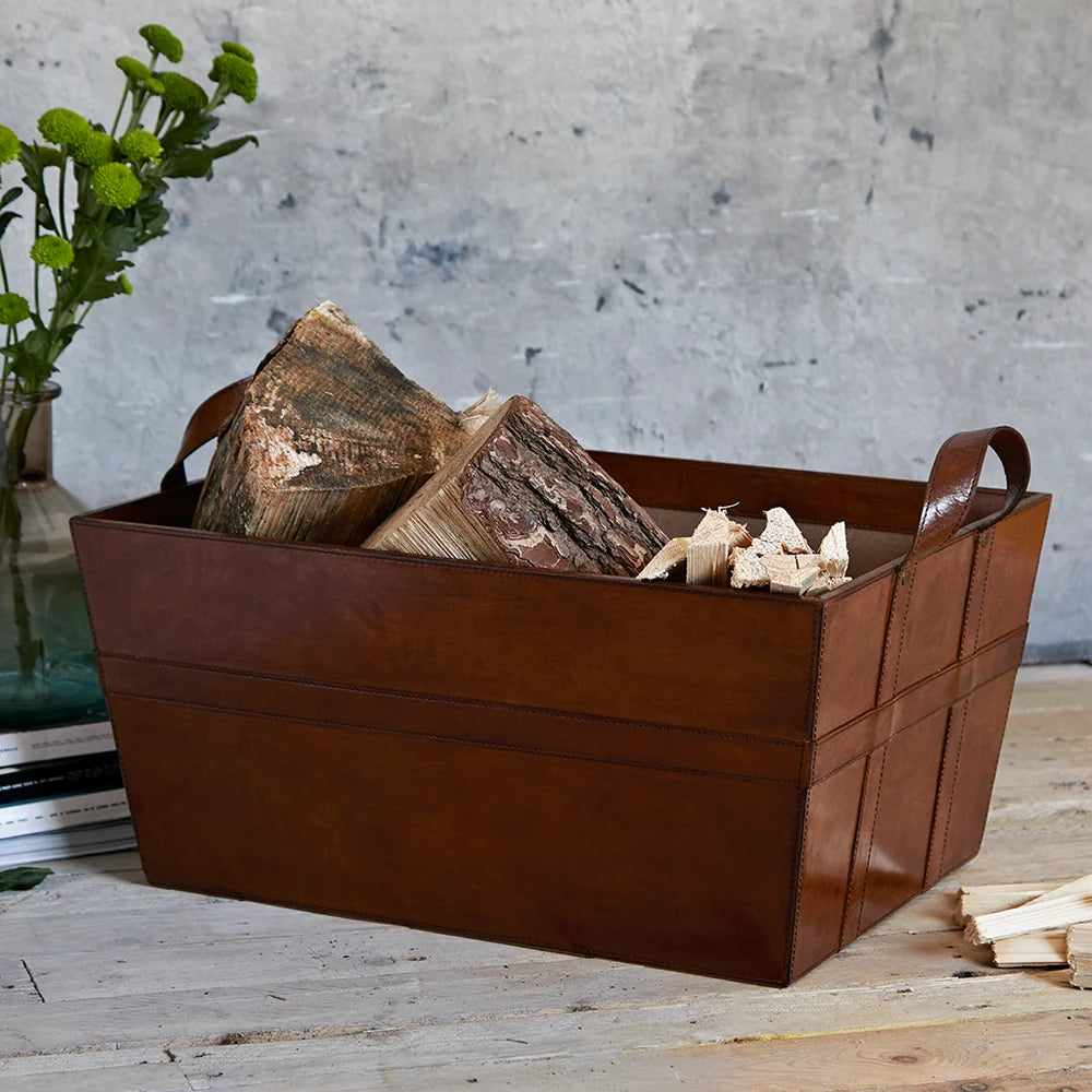 Leather Log Basket | Life of Riley 