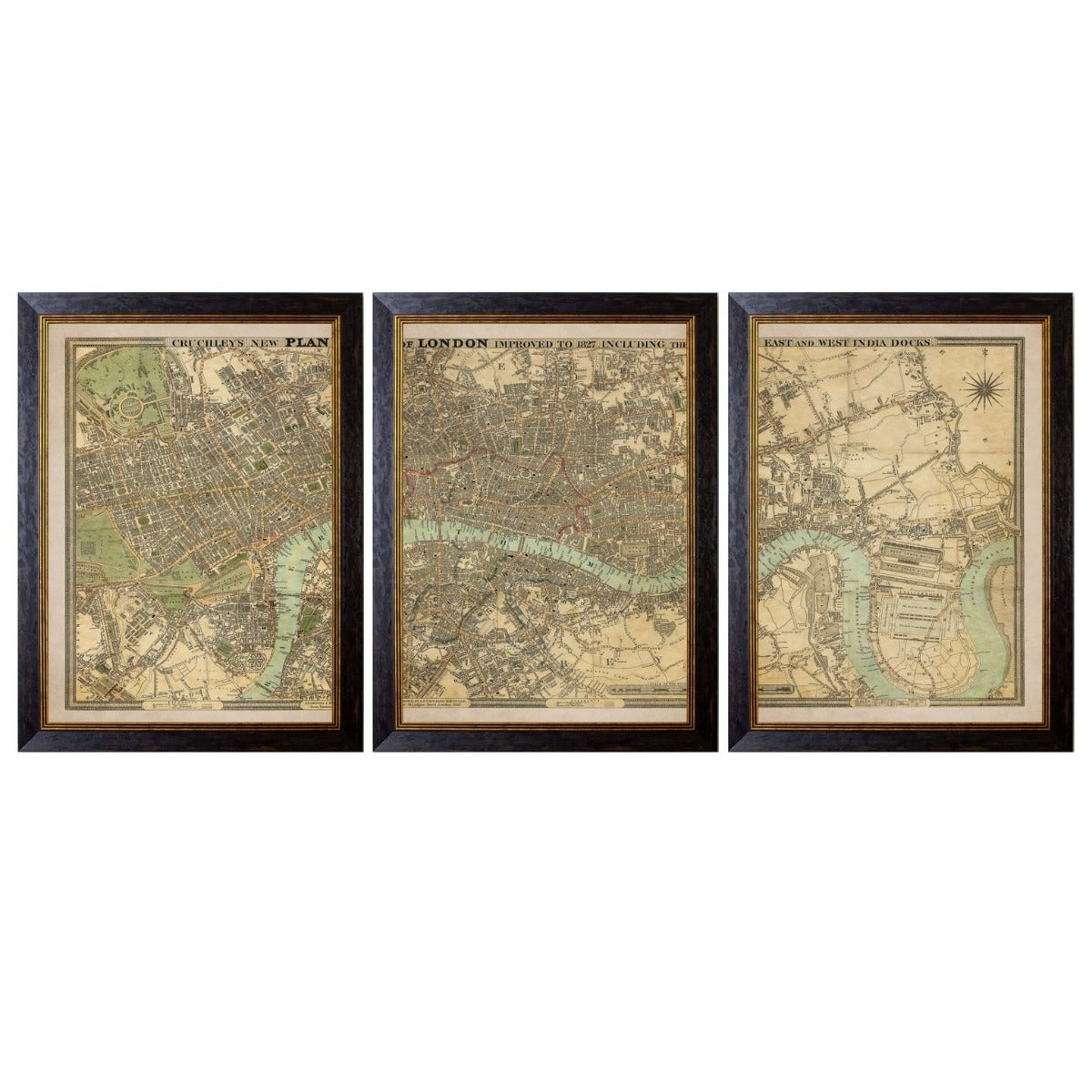 C.1827 London Triptych Map Print