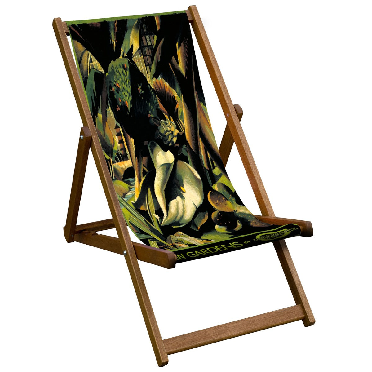 Vintage Inspired Wooden Deckchair- Kew Gardens - London Transport Poster