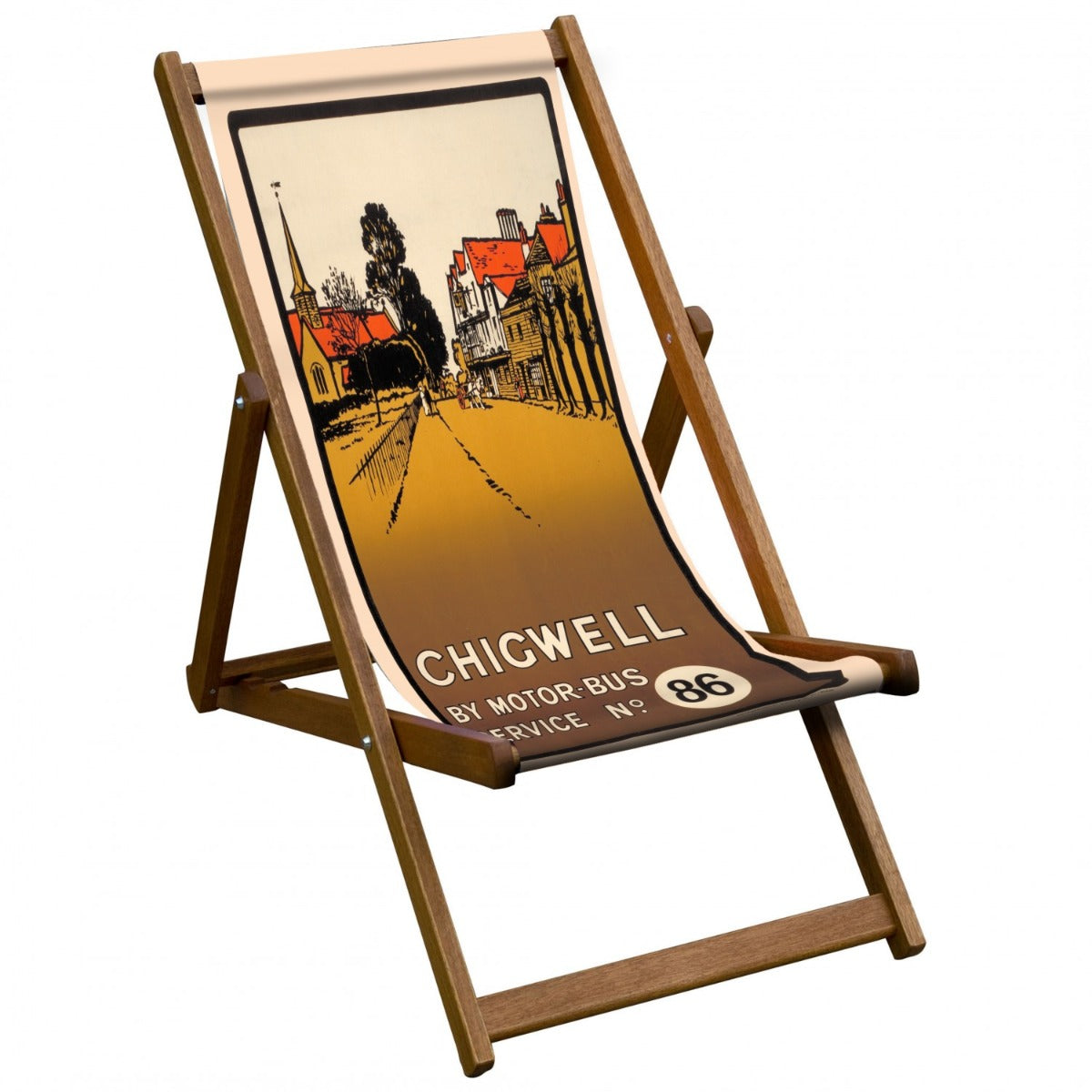 Vintage Inspired Wooden Deckchair- Chigwell- National Railway Museum Poster