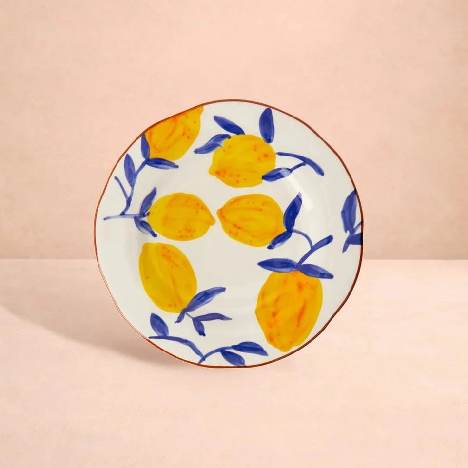 Set of 4 Buds in May Hand-Painted Dinner Plates |  After Matisse | Casa by JJ
