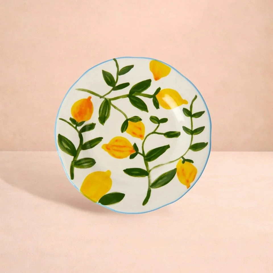 Set of 4 Buds in May Hand-Painted Dinner Plates |  After Matisse | Casa by JJ
