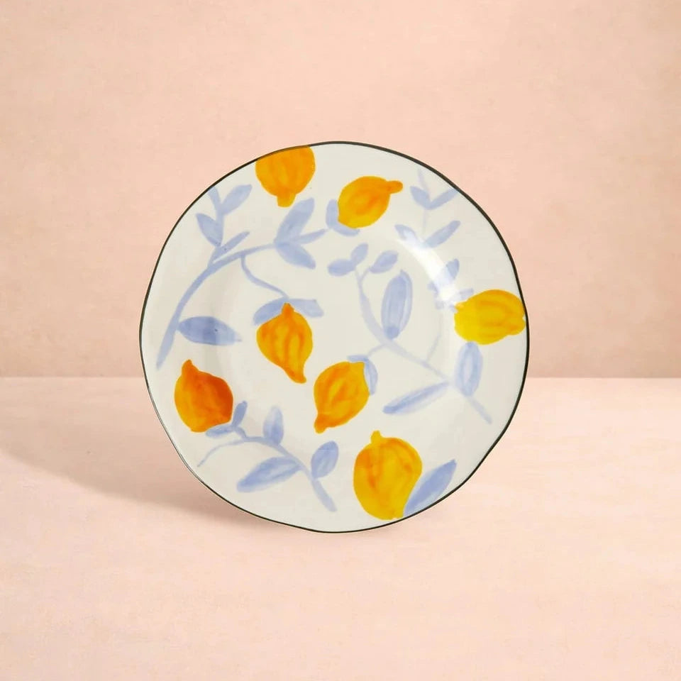 Set of 4 Buds in May Hand-Painted Dinner Plates |  After Matisse | Casa by JJ