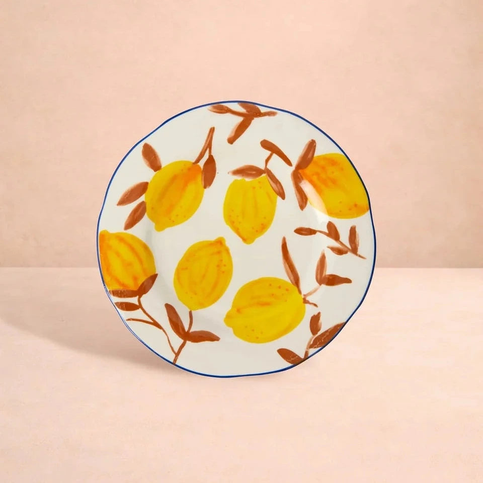 Set of 4 Buds in May Hand-Painted Dinner Plates |  After Matisse | Casa by JJ