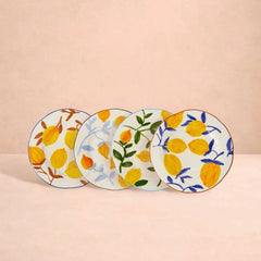 Set of 4 Buds in May Hand-Painted Dinner Plates |  After Matisse | Casa by JJ