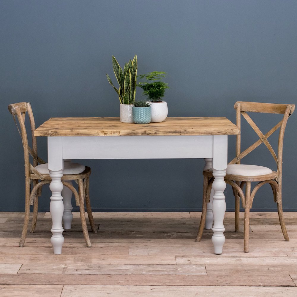 4ft Farmhouse Table with Turned Legs & VARIOUS COLOUR OPTIONS