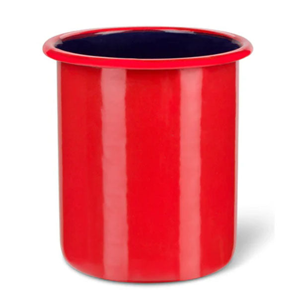 Enamel Utensil Holder in Chilli Red / Midnight Blue, British Colour Standard