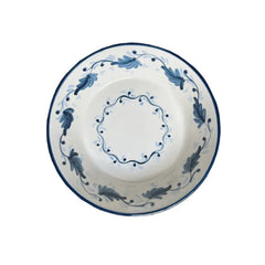 Mews Furnishings Spanish Lebrillo Large Bowl With Indigo Flower Design