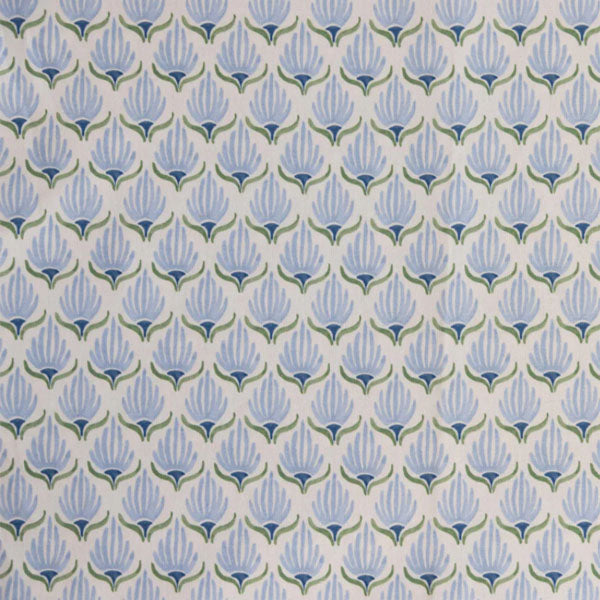 Mews Furnishings Tulips in Cornish Blue & Green Fabric