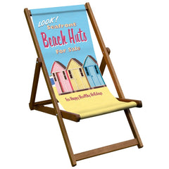 Vintage Inspired Wooden Deckchair with 'Beach Huts' by Martin Wiscombe