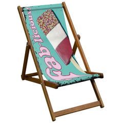 Vintage Inspired Wooden Deckchair with 'Fab-Licious' by Martin Wiscombe