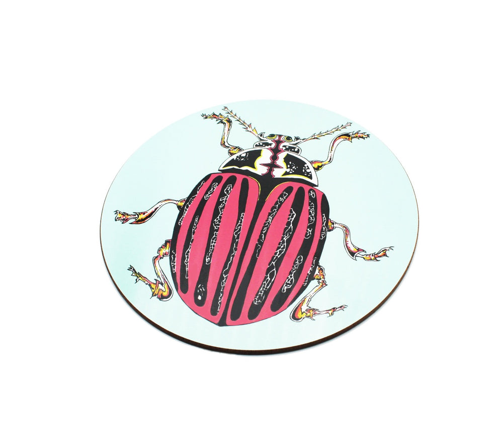 Melamine Eucalyptus Cork Printed Beetle Patterned Placemat