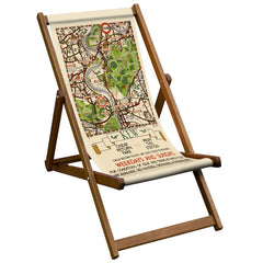 Vintage Inspired Wooden Deckchair- Kew Gardens Map - London Transport Poster