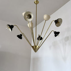 Mid Century Italian Brass Sputnik Chandelier
