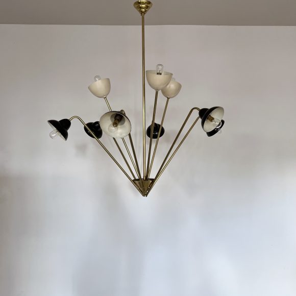 Mid Century Italian Brass Sputnik Chandelier