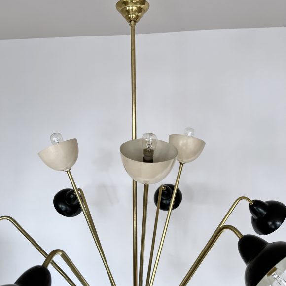 Mid Century Italian Brass Sputnik Chandelier