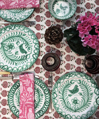 Spanish Handpainted Side Plate with Green 'Bird' Design