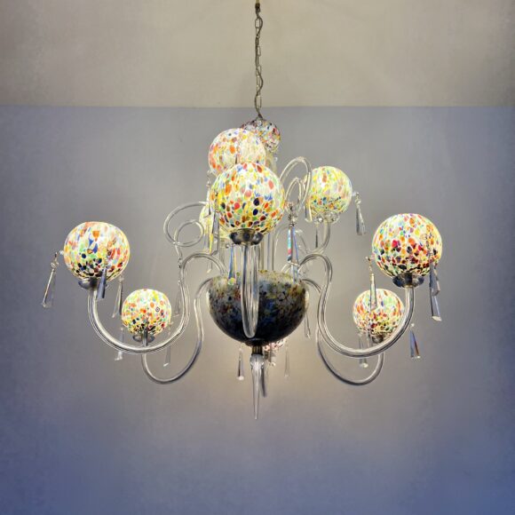 Murano Millefiori Art Glass Chandelier