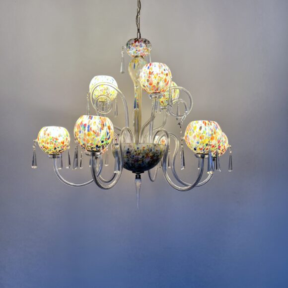 Murano Millefiori Art Glass Chandelier