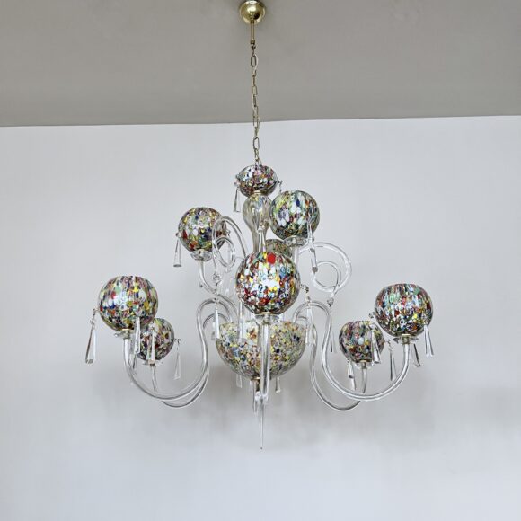 Murano Millefiori Art Glass Chandelier